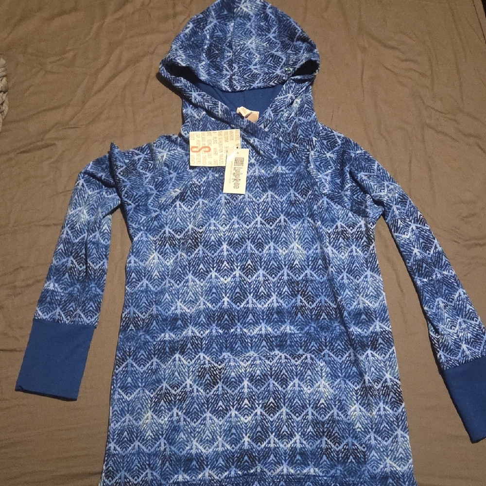 LuLaRoe Blue Geometric Hoodie